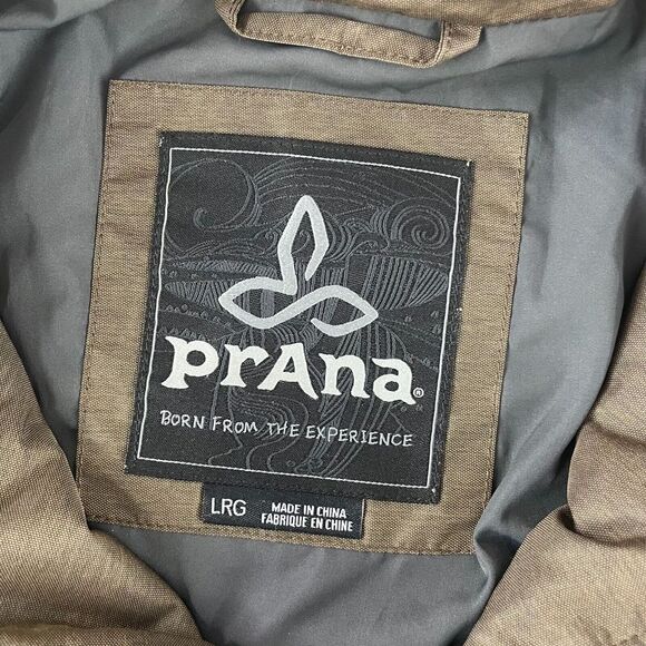 prAna Miro Puffer Jacket Men Large Acorn DWR Full Zip Pockets Quilted Outdoors - Picture 2 of 11